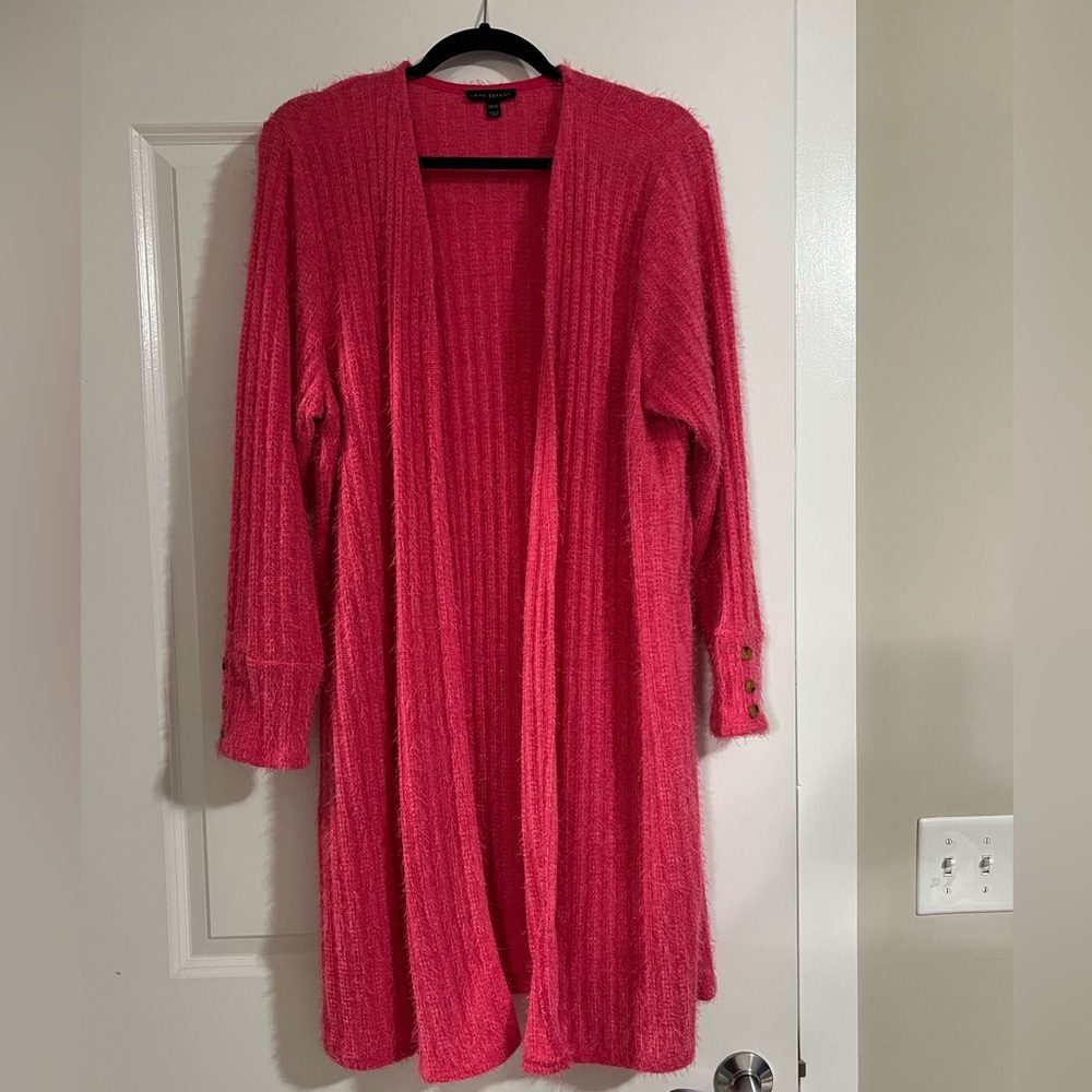 NWOT Lane Bryant Eyelash Knit Pink Cardigan Size 18/20